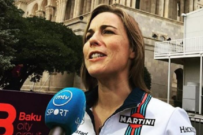 Bos tim Williams Martini Racing, Claire Williams, saat menjalani sesi wawancara.