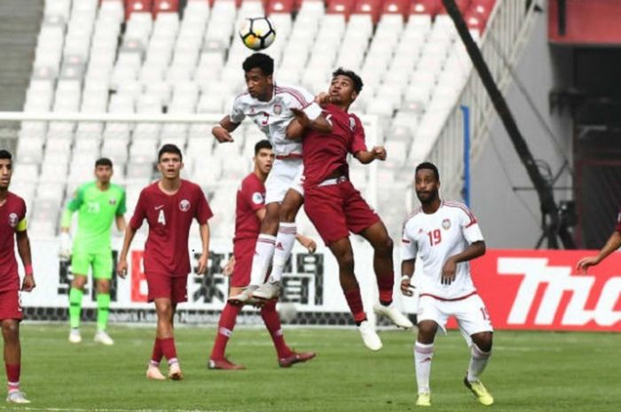 Pertandingan perdana babak penyisihan Grup A Piala Asia U-19 2018 antara timnas U-19 Uni Emirat Arab kontra Qatar di Stadion Utama Gelora Bung Karno (SUGBK), Jakarta, Kamis (18/10/2018).