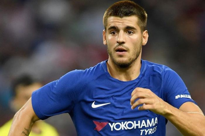 Alvaro Morata menjalani debutnya sebagai pemain Chelsea pada lagamelawan Bayern Muenchen, ICC 2017, Singapura, Selasa (25/5/2017)