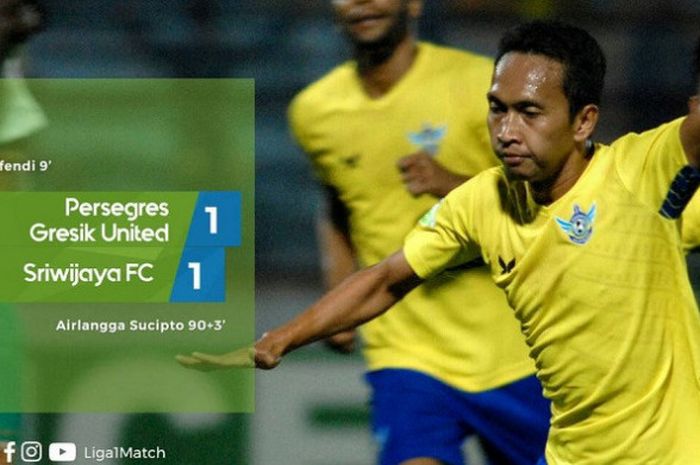 Liga 1 Go-Jek Traveloka Pekan ke-16, Sriwijaya FC berhasil menyamakan kedudukan, skor 1-1 atas Persegres.