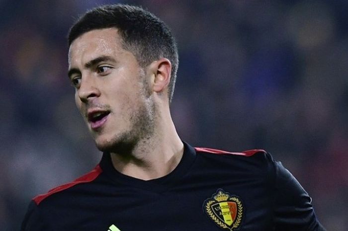 Gelandang Belgia, Eden Hazard, tampil dalam laga kualifikasi Piala Dunia 2018 zona Eropa kontra Estonia, di Brussel, Minggu (13/11/2016) atau Senin dini hari WIB.