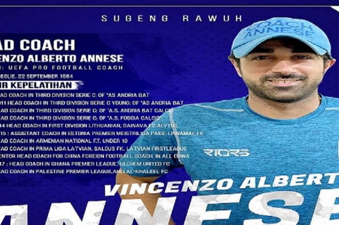 Pelatih baru PSIS Semarang, Vincenzo Alberto Annese