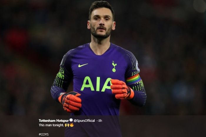 Penjaga gawang Tottenham Hotspur, Hugo Lloris, saat tampil pada pekan ke-15 Liga Inggris 2018/19 kon