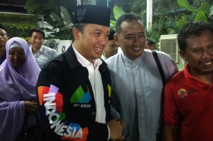 Menteri Pemuda dan Olahraga (Menpora) Imam Nahrawi saat menghadiri acara buka puasa bersama di kediamannya, di kawasan Widya Chandra, Jakarta, Senin (28/5/2018).