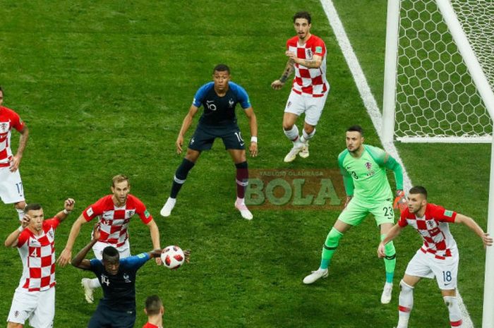 Final Piala Dunia 2018 antara Prancis vs Kroasia di Stadion Luzhniki, Moskow, pada Minggu (15/7/2018).