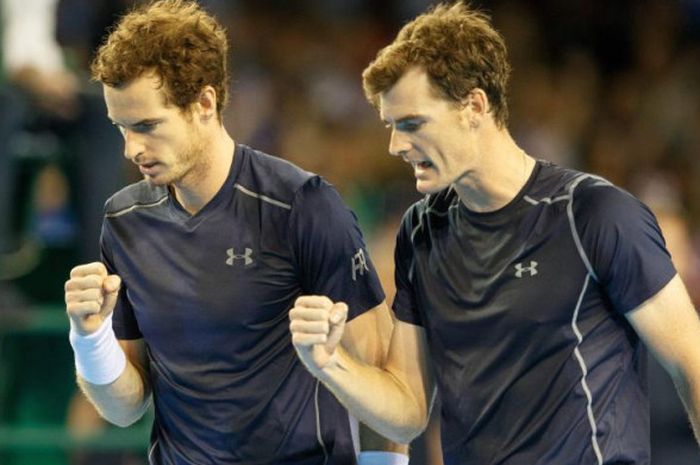 Andy Murray (kiri) dan Jamie Murray (kanan).