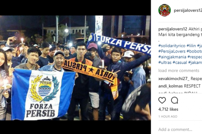 Aksi damai jakmania dengan bobotoh