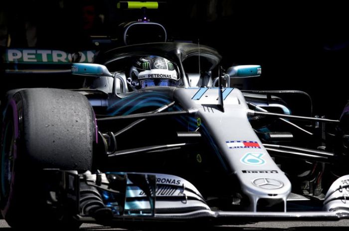 Valtteri Bottas (Mercedes) saat tampil pada sesi kualifikasi F1 GP Prancis 2018 yang digelar pada Sabtu (23/6/2018).