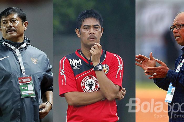 Tiga pelatih sepak bola asal Sumatra Barat (kiri-kanan), Indra Syafri, Nilmaizar, dan Emral Abus, akan mengambil kursus lisensi AFC Pro.