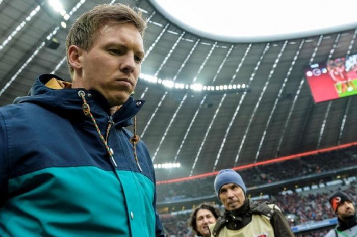 Ekspresi Julian Nagelsmann sebelum partai Liga Jerman antara Bayern Muenchen dan Hoffenheim di Allianz Arena, Muenchen, 27 Januari 2018.