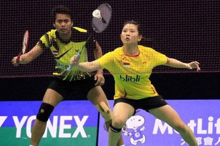 Duet pasangan Tontowi Ahmad/Debby Susanto ketika bertanding di Hong Kong Open 2014 lalu.