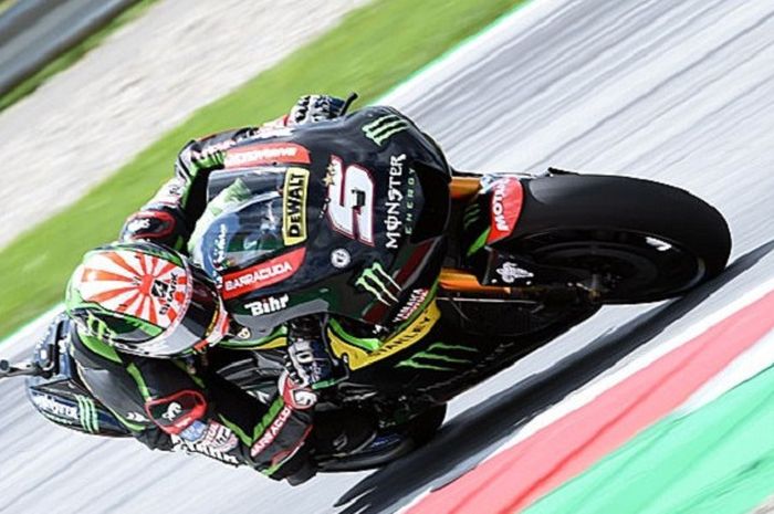 Pebalap tim Yamaha Tech 3, Johann Zarco, saat MotoGP Austria, Minggu (13/8/2017).