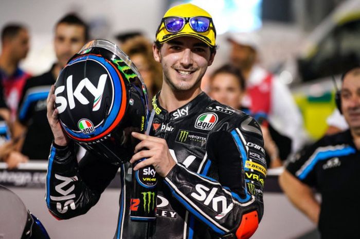 Francesco Bagnaia berhasil memenangi balapan Moto2 Qatar di Sirkuit Losail, Minggu (18/3/2018).