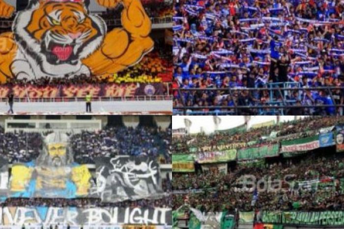  The Jakmania, Aremania, Bobotoh, dan Bonek 