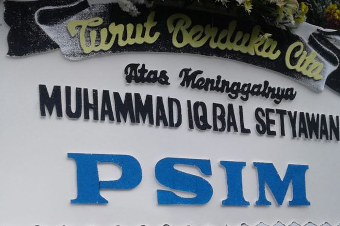 Ucapan duka dari PSIM Yogyakarata untuk mendiang Muhammad Iqbal.