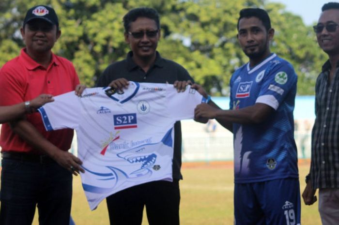 Tim Liga 3 Nasional, PSCS Cilacap saat launching tim dan jersey di Stadion Wijaya Kusuma, Minggu (1/7/2018) sore WIB.