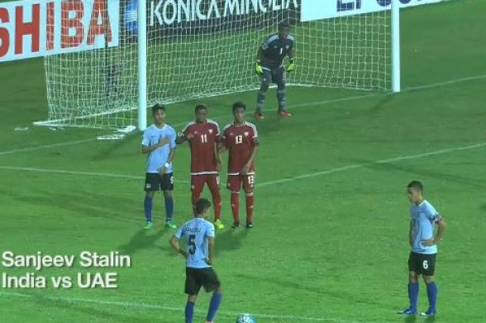 Gol Sanjeev Stalin, saat India vs UAE