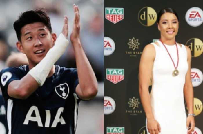 Son Heung Min (kiri ) dan Samantha Kerr (kanan)