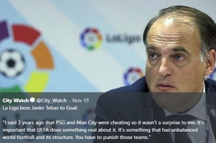 Presiden Liga Spanyol, Javier Tebas.