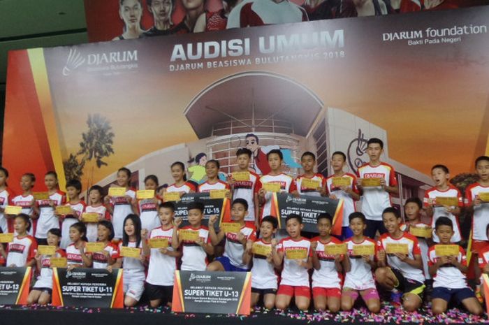 Finalis audisi umum djarum beasiswa bulu tangkis 2018 yang berlangsung di Kudus, Kamis (6/9/2018).