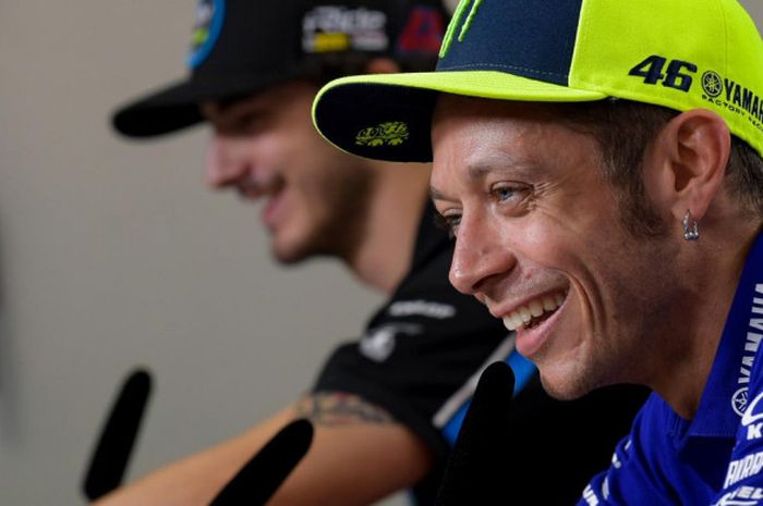  Valentino Rossi saat sesi jumpa pers jelang MotoGP Italia, Kamis (31/5/2018). 