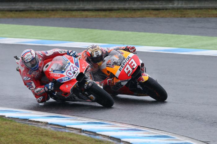 Duel klasik antara Andrea Dovizioso vs Marc Marquez seperti di Motegi ini bisa terjadi lagi di Sirkuit Sepang hari Minggu (29/10/2017).