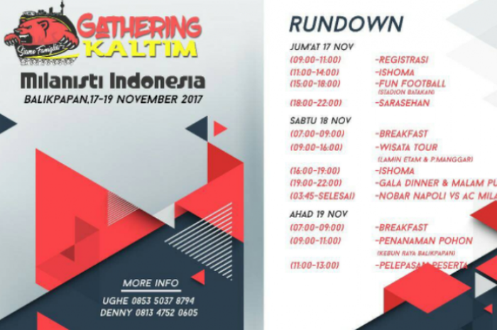 Rundown acara Milanisti Balikpapan