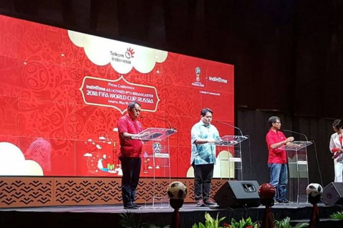 IndiHome mengadakan konferensi pers di Jakarta pada 18 Mei 2018 untuk mengumumkan akan menayangkan seluruh pertandingan Piala Dunia 2018 di Rusia.