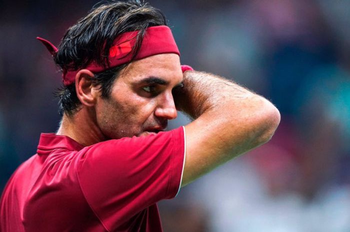 Roger Federer saat bertanding pada babak 16 besar US Open 2018 kontra John Millman di Arthur Ashe Stadium, Amerika Serikat pada Senin (3/9/2018) waktu setempat.