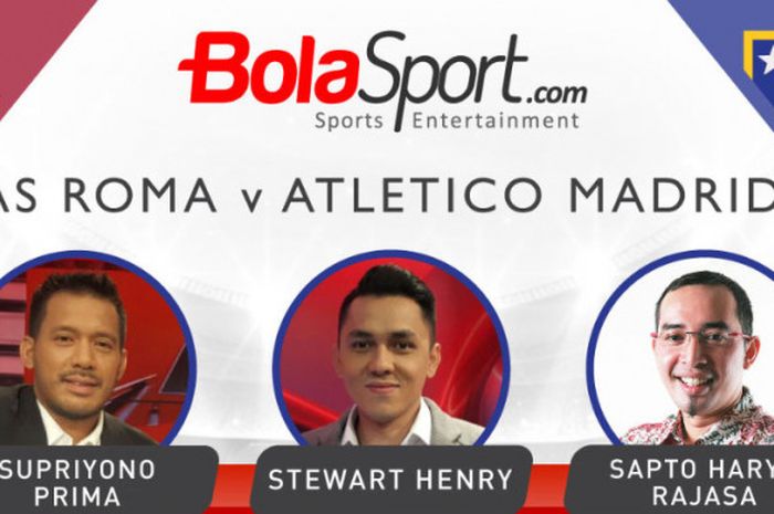 Tiga pengamat sepak bola duel prediksi hasil pertandingan antara AS Roma vs Atletico Madrid.