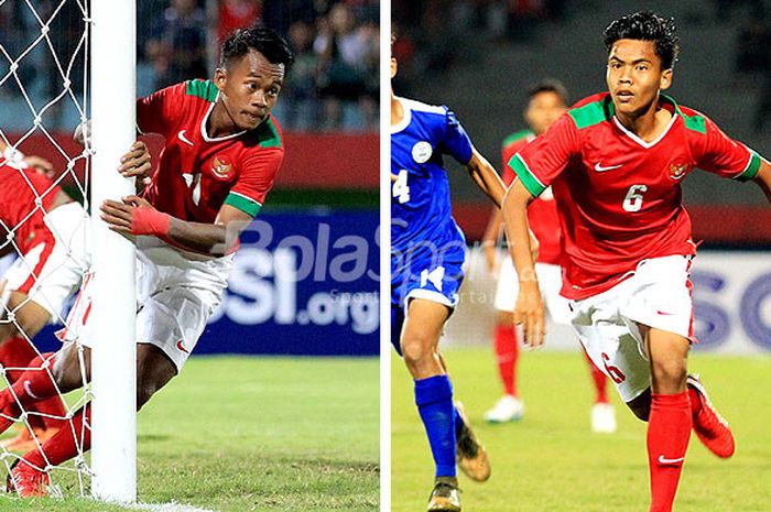 Dua pemain timnas U-16 Indonesia, Mochammad Supriadi (kiri) dan kapten tim, David Maulana, akan diistirahatkan pelatih Fakhri Husaini saat lawan Vietnam.