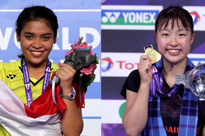 Pebulu tangkis tunggal putri juara dunia junior 2017, Gregoria Mariska Tunjung, dan juara dunia 2017