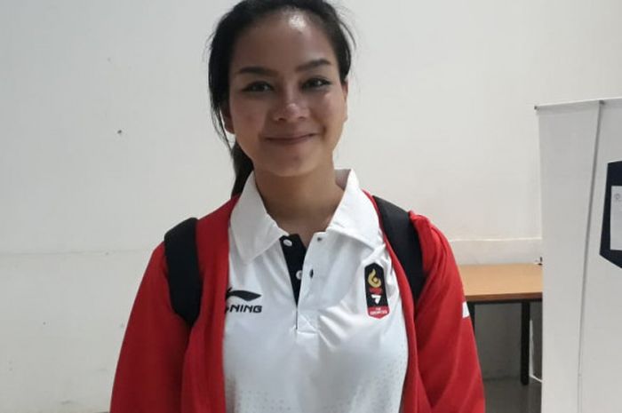 Atlet boling putri Indonesia, Aldila Indryati, usai tampil di nomor enam putri Asian Games 2018 pada Jumat (24/8/2018) di venue boling Jakabaring, Palembang, Sumatra Selatan.