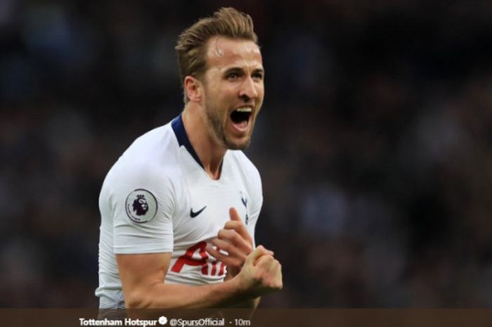 Harry Kane saat mencetak gol untuk Tottenham Hotspurs pada laga kontra Wolverhampton Wanderers, peka