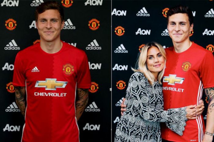 Victor Lindelof bersama kekasihnya, Maja Nilsson