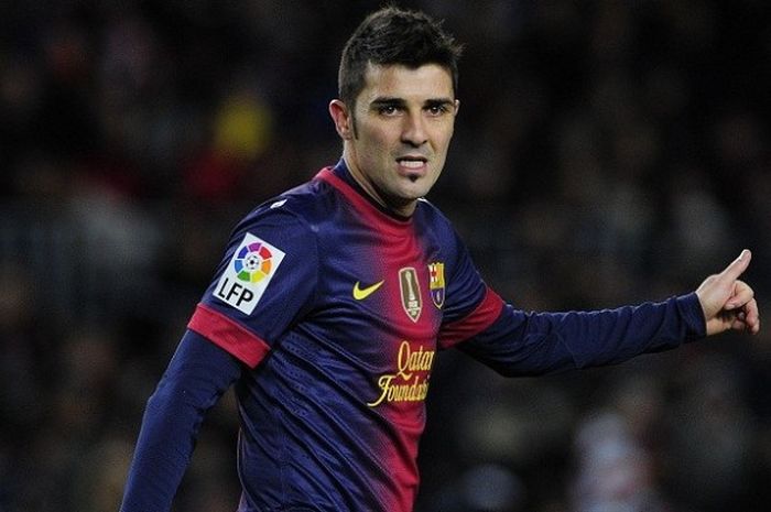 David Villa saat masih memperkuat FC Barcelona dalam laga Copa del Rey kontra Alaves, di Stadion Camp Nou, 28 November 2012.