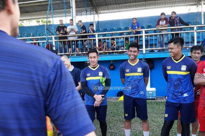 Kurniawan Ajie terlihat mulai bergabung saat Persiba menggelar latihan