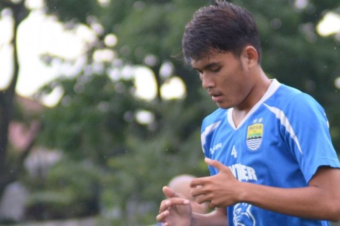 Puja Abdillah, pemain yang didatangkan dari Diklat Persib untuk diikutsertakan berlatih bersama tim senior Persib Bandung.