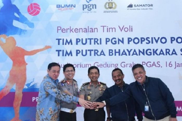 Tim putri PGN Popsivo Polwan diresmikan langsung oleh KapolrI Jenderal Pol Tito Karnavian. 