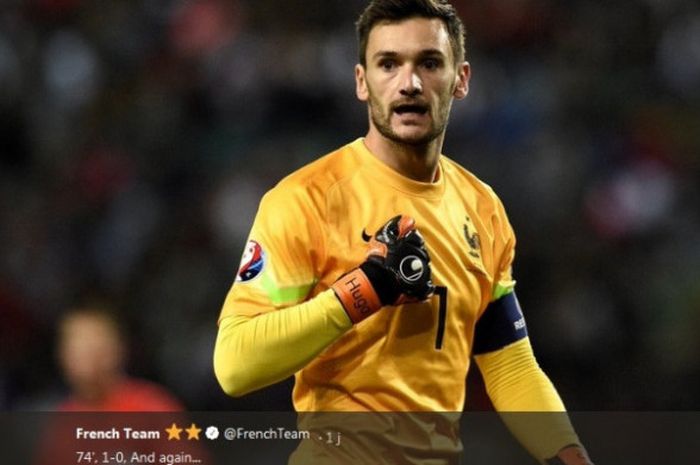 Kiper Prancis, Hugo Lloris, dalam laga UEFA Nations League melawan Belanda di Stadion Feijenoord, Jumat (16/11/2018)