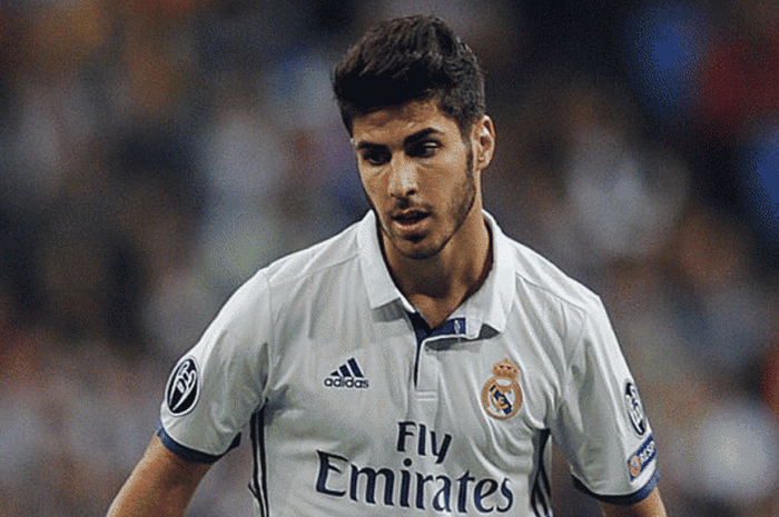 Aksi Marco Asensio saat duel Liga Champions antara Real Madrid kontra Legia Warszawa di Santiago Bernabeu, Madrid,18 Oktober 2016.