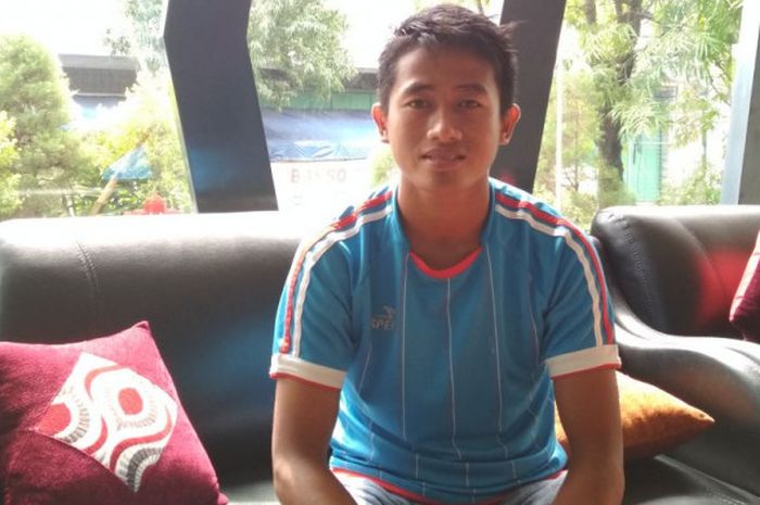 Pemain Madura United, Bayu Gatra, saat ditemui di Hotel Sala View, Solo, Jumat (2/2/2018)