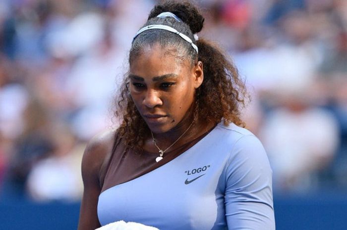 Serena Williams saat menjalani laa 16 besar US Open 2018 yang berlangsung pada Minggu (1/9/2018) waktu Amerika Serikat.