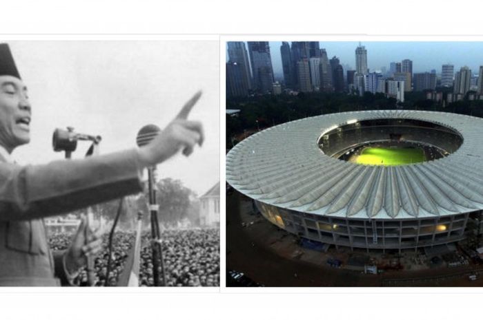 Stadion Utama Gelora Bung Karno (SUGBK) buah hasil gagasan Soekarno