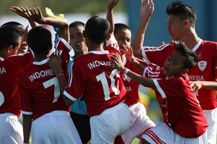 Timnas U-12 Indonesia di ajang Danone Nations Cup 2017.