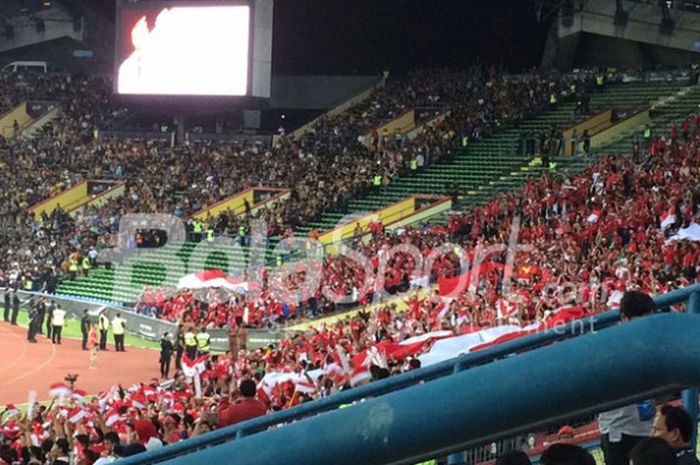 Suasana clear zone di Stadion Shah Alam menjelang semifinal Malaysia vs Indonesia, Sabtu (26/8/2017).