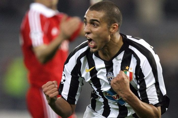 Selebrasi David Trezeguet usai membobol gawang FC Bayern dalam pertandingan fase grup Liga Champions, 2 November 2005.