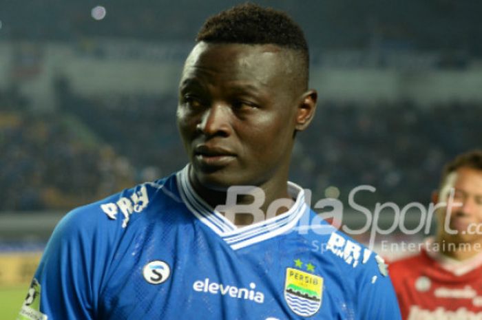 Ezechiel N'Douassel, pemain depan sekaligus kapten tim nasional Chad yang membela Persib Bandung di Liga 1 2018