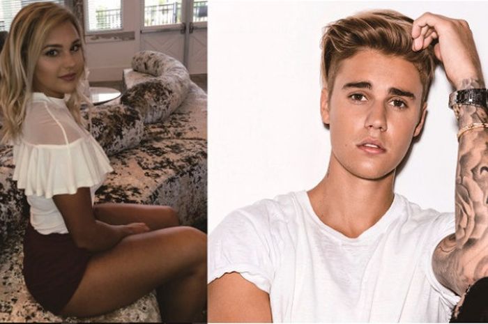 Jessica Gober (kanan) dan Justin Bieber (kiri)