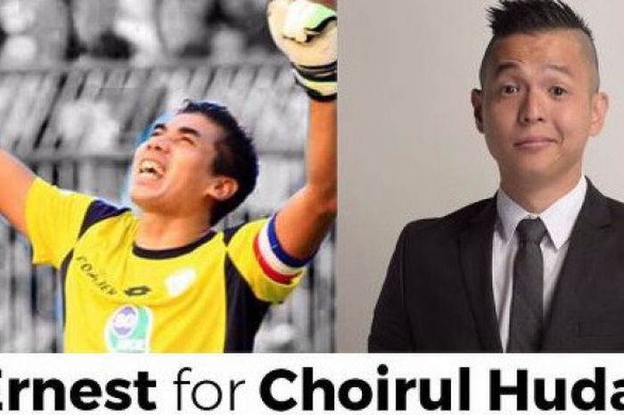 Komika, Ernest Prakasa, melakukan penggalangan dana untuk keluarga mendiang Choirul Huda.